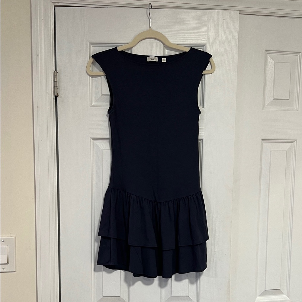 Aritzia Navy GoodLux Bloomsbury Dress